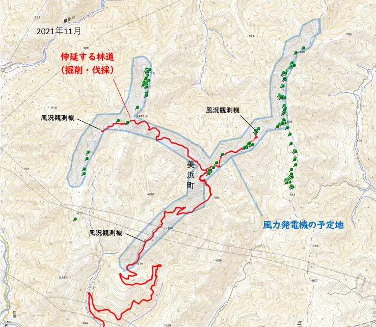 美浜新庄ウィンドファームの計画図